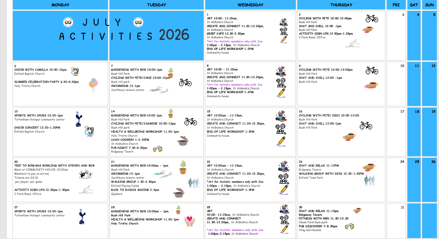 Our Activity Calendar